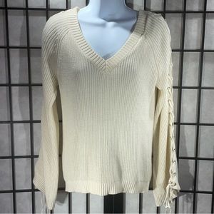 G by Guess ladies crochet knit sweater is 100% cotton size small